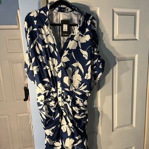 Fashion Nova Navy and White Floral Dress
